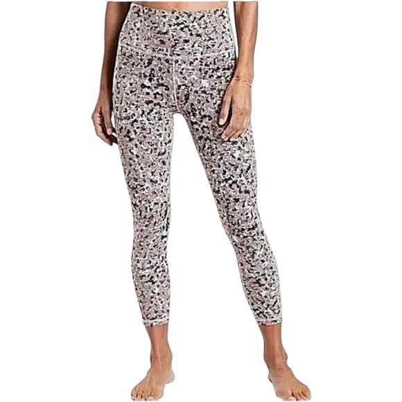Athleta Elation Textured 7/8 Tight UPF 50+ High Rise Meadow Decadent Chocolate M - Picture 1 of 7